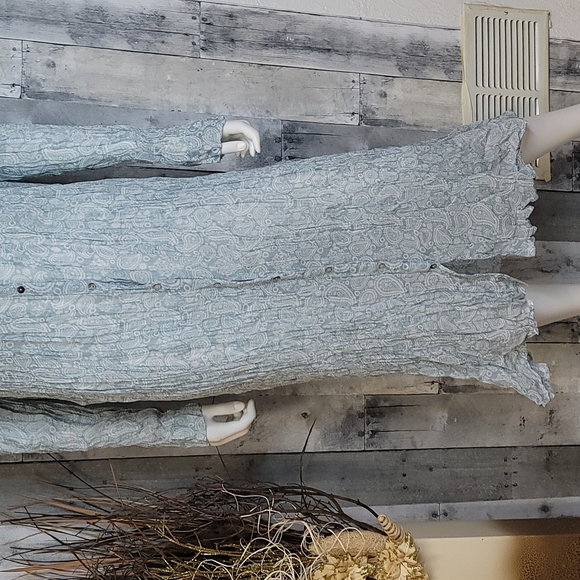 Zara Semi Sheer Wrinkled Button Down Dress - Picture 10 of 16